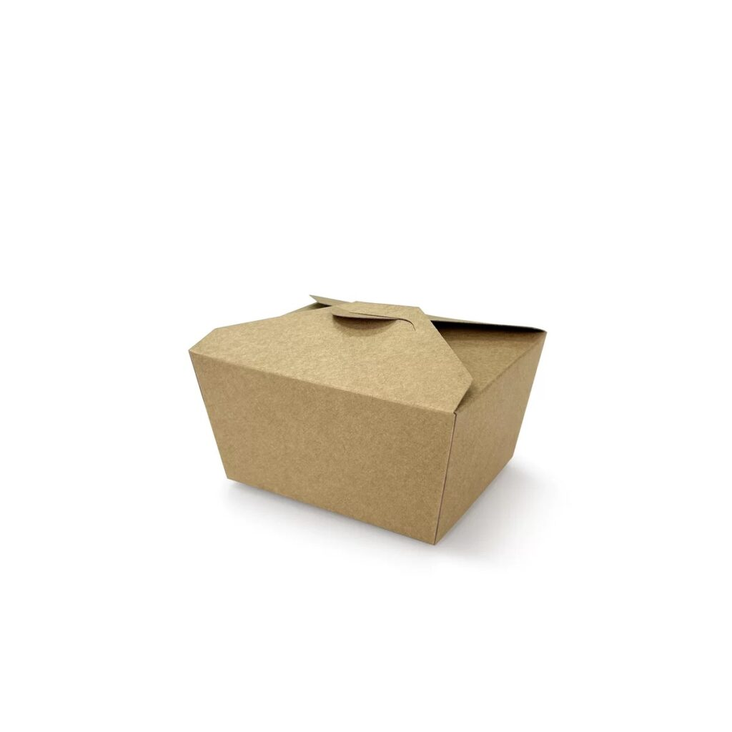 1 Kraft Take-Out Box, 5″ x 4 1/2″ x 2 1/2″, 26oz, 450 pcs